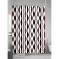 thumbnail image 5 of Shower Curtain Mid Century Abstract Art Bathroom Curtains with Hooks, Waterproof Fabric Geometric Black Red Grey Bath Shower Curtains Set for Bathroom Bathtubs Decor 72x72 Inch, 5 of 8