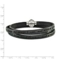 thumbnail image 5 of Finest Gold Stainless Steel Lords Prayer Black Leather Wrap 21 in. Bracelet - Small, 5 of 5