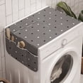 thumbnail image 1 of Geometric Washing Machine Organizer, Alternating Square Stripes in Monochrome Modern Boho Mosaic Art Deco, Anti-slip Fabric Top Cover for Washer and Dryer, Charcoal Grey and White, by Ambesonne, 1 of 1