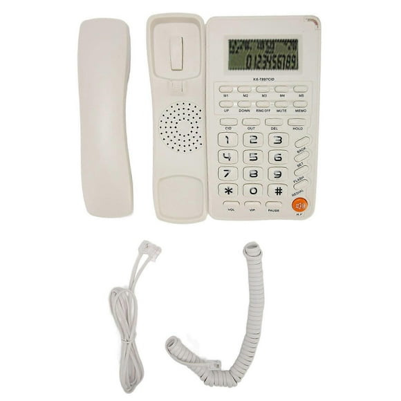 Corded Phone Wired Phone Big Button Landline Telephone for Household Office Hotel Elderly White