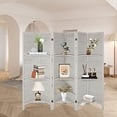 thumbnail image 3 of CGFHYP Room Divider 4 Panel  Rattan Room Divider Wall Room Dividers and Folding Privacy Screens Partition Room Dividers for Bedroom  Garden  Office  Study Room(Light Brown), 3 of 8