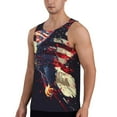 thumbnail image 2 of Uemuo Watercolor Bald Eagle Pattern Men's Muscle Shirts Sleeveless Dry Fit Gym Workout Tank Top Lightweight Sports Tank Top Beach Tank Top, Loose-fit Sleeveless Shirt-4X-Large, 2 of 7