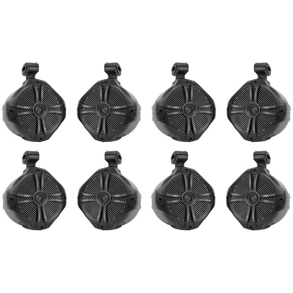 (8) Rockville RWB90B Black 8" 300w Marine Wakeboard 360° Swivel Tower Speakers