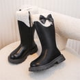 thumbnail image 5 of Eltusu Girls Riding Boots Mid Calf, Bow Warm Winter No Slip Windproof Boots Black Size 9.5 Little Kids, 5 of 8