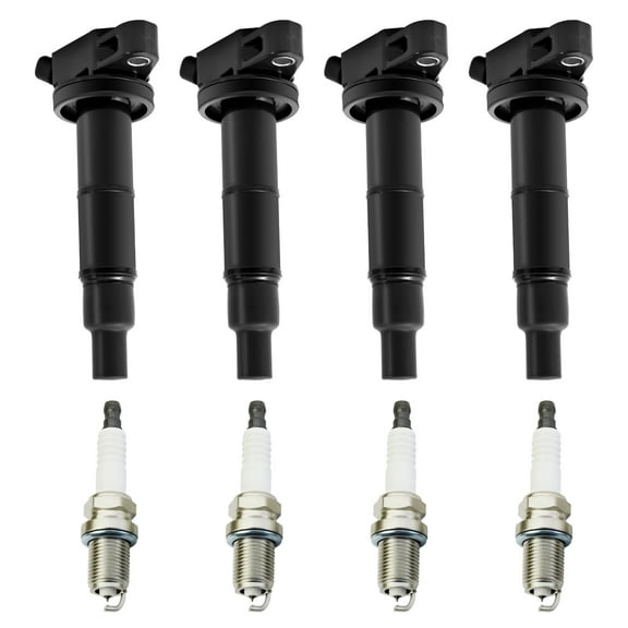 Sennachine 4Pack UF333 Ignition Coils and Spark Plugs for Toyota Camry Rav4 Highlander 2.4L
