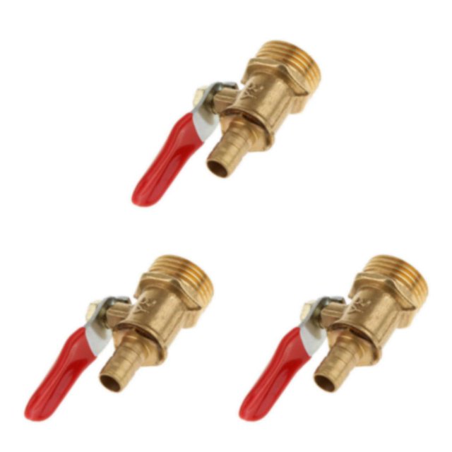 mmirethe Various Type Ball Valve Threaded Brass Ball Valve 4 interface 20mm 8mm Red 3Set