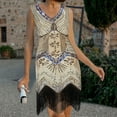thumbnail image 2 of jsaierl Sequin Dress for Women Sleeveless V-Neck Midi Dress Sexy Flapper 1920s Gatsby Prom Retro Evening Party Dress Club Date Night Sparkly Dress, 2 of 7