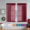 thumbnail image 1 of Aiyufeng Cortinas cortas transparentes negras para sala de estar de 45 pulgadas de largo, 2 paneles, juego de 2 paneles semitransparentes, privacidad y luz, cortinas transparentes verticales para dorm, 1 of 1