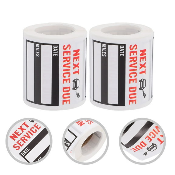 MLINS 2 Rolls Car Maintenance Labels Oil Change Stickers for Windshield Next Service Due Reminder Decals for All Vehicle Oil Changing Labels For Car Maintenance And Service Due Reminders