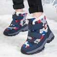 thumbnail image 2 of BOBOGOJP Boys Girls Winter Snow Boots Slip Resistant Outdoor Cold Weather Boots with Lining Blue for Size 12, 2 of 9