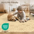 thumbnail image 4 of ODIKA 5'x7' Washable Area Rug Neutral Retro Cream Lattice Botanical Motif Featuring Stylized for Dining Room, Under Table, Home Office, Non-Slip Chair-Friendly, 4 of 7