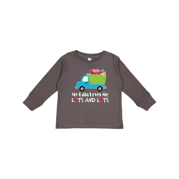 Inktastic My Lala Loves Me Grandson Truck Boys Long Sleeve Toddler T-Shirt