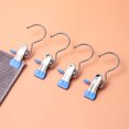 thumbnail image 3 of YAOMOBB Metal Hanger Clip with Rubber Coating Stainless Steel Space saving Rubber coated Metal Clip Hook 5Pcs Multifunctional Clothes Drying Clip with Hook, 3 of 6