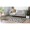 thumbnail image 3 of Unique Loom 3129949 Zebra Animal Print Area Rug, 5 x 8 Feet, Yellow/Black, 3 of 5