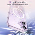 thumbnail image 5 of JETech Glitter Case for iPhone 17 6.3-Inch Compatible with MagSafe, Clear Cute Bling Sparkle for Women and Girls, Shiny Shockproof Magnetic Sparkly Phone Cover (Purple), 5 of 6