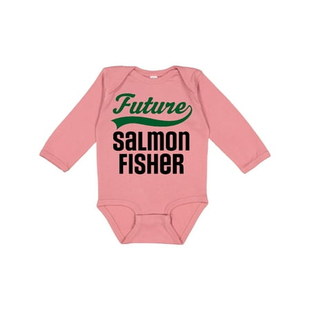 

Inktastic Fishing Future Salmon Fisher Gift Baby Boy or Baby Girl Long Sleeve Bodysuit
