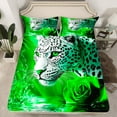 thumbnail image 2 of Castle Fairy Teens Adults Floral Leopard Twin Sheet Sets 3pcs,Woodland Animal Cheetah Twin Fitted Sheet Microfiber,Chic Flowers Rose Breathable Flat Sheet,Luxury Bedroom Decor, 2 of 7