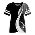 thumbnail image 4 of Delayuji Plus Size V Neck T Shirts Women Short Sleeve Tops Casual Summer Tshirts Loose Fit Tee Black Xxxl Polyester,Spandex Short Sleeve Shirts for Women, 4 of 4