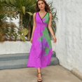 thumbnail image 3 of Contemporary Art Abstract with Geometric Womens Night Club Maxi Dress V Neck Sleeveless Bohemia Long Dresses, 3 of 9