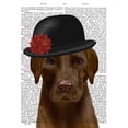 thumbnail image 3 of Fab Funky 15x18 Black Modern Framed Museum Art Print Titled - Chocolate Labrador and Bowler, 3 of 5