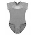 thumbnail image 3 of iiniim Youth Girls Gymnastics Leotard Floral Lace Ballet Dance Leotard Athletic Shirt Dancewear 5-16 A Grey 7-8, 3 of 7