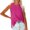 Hot Pink, variant on Shirts for Women Solid Color Fashion Casual Hollow Split Round Neck Sleeveless Top M
