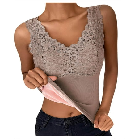 Yuhangmm Thermal Underwear And Thick With Chest Top Tank Lace Pads Women s Chemise Lingerie for Women