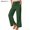 Olive Green, variant on Nymphenshire Womens Linen Pants Wide Leg Solid Color Loose Fit High Waist Casual Summer Beach Pants with Pockets Side Slit Long Pants Army Green