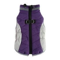 Winter Dog Clothes Cotton Padded Zipper Jacket with Traction Function for Pet Warmth