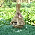 thumbnail image 4 of Hand-Woven Bird House Natural Grass Bird Nest Shelter Hut Small Bird Hideaway Outside Sparrows Hanging Parrot Nest Houses Pet Bird's nest 10cm*25cm flowered grass rope with bow, 4 of 4