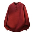 thumbnail image 2 of FAOWME Men's Knit Sweater Long Sleeve Round Neck Solid Color Fashion Casual Warm Comfortable Soft Pullover Top For Autumn Winter Daily Wear Red Xxxxl, 2 of 4