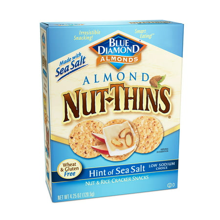 Blue Diamond Nut-Thins Gluten-Free Hint of Sea Salt Cracker Crisps, 4.25