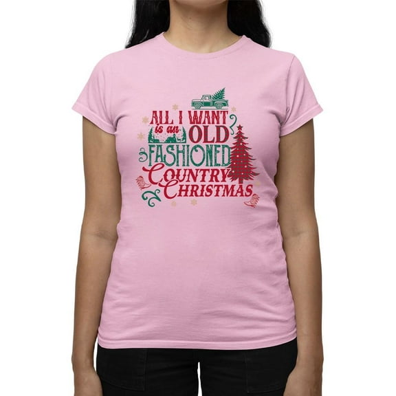 Old-Fashioned Country Christmas Tee T-shirt Women's