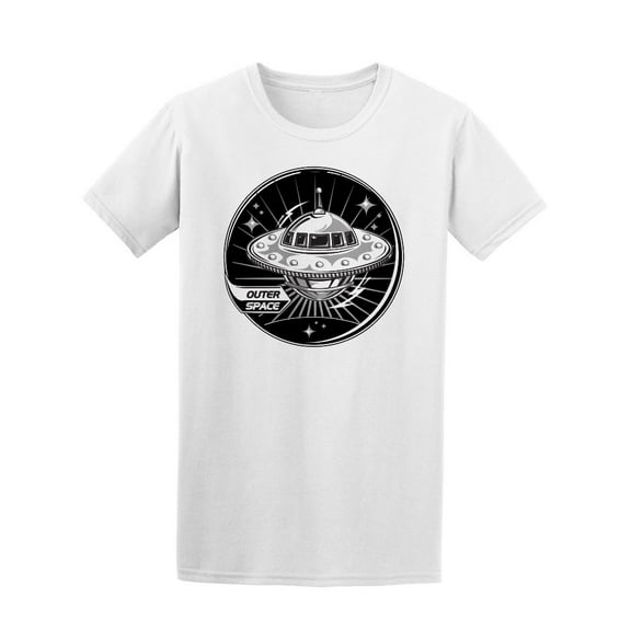 Outer Space Ufo Alien Spaceship T-Shirt Men -Image by Shutterstock, Male Large