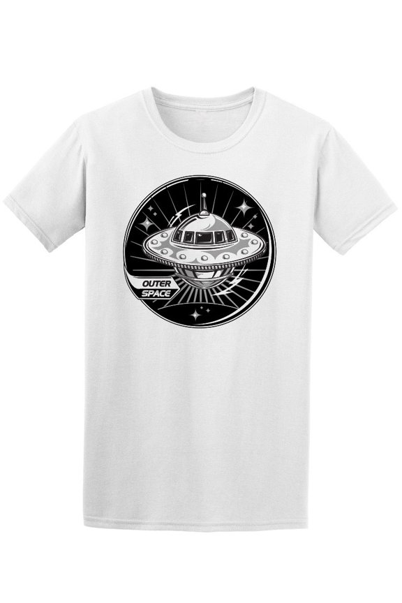 Outer Space Ufo Alien Spaceship T-Shirt Men -Image by Shutterstock, Male Large