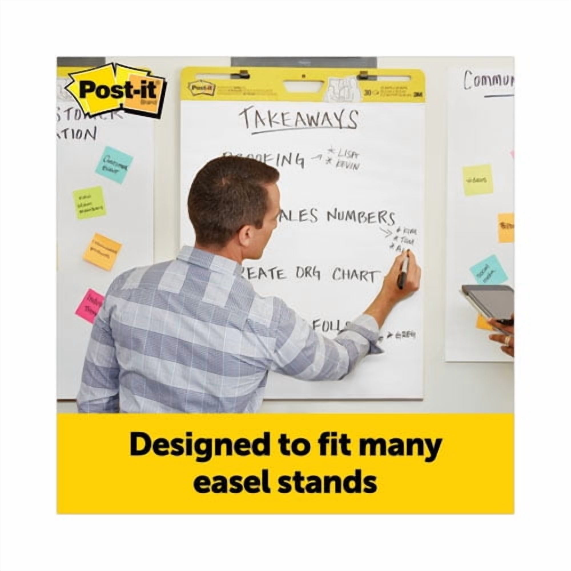 Vertical-Orientation Self-Stick Easel Pad Value Pack, Unruled, 25 x 30, White, 30 Sheets, 6/Carton | Bundle of 2