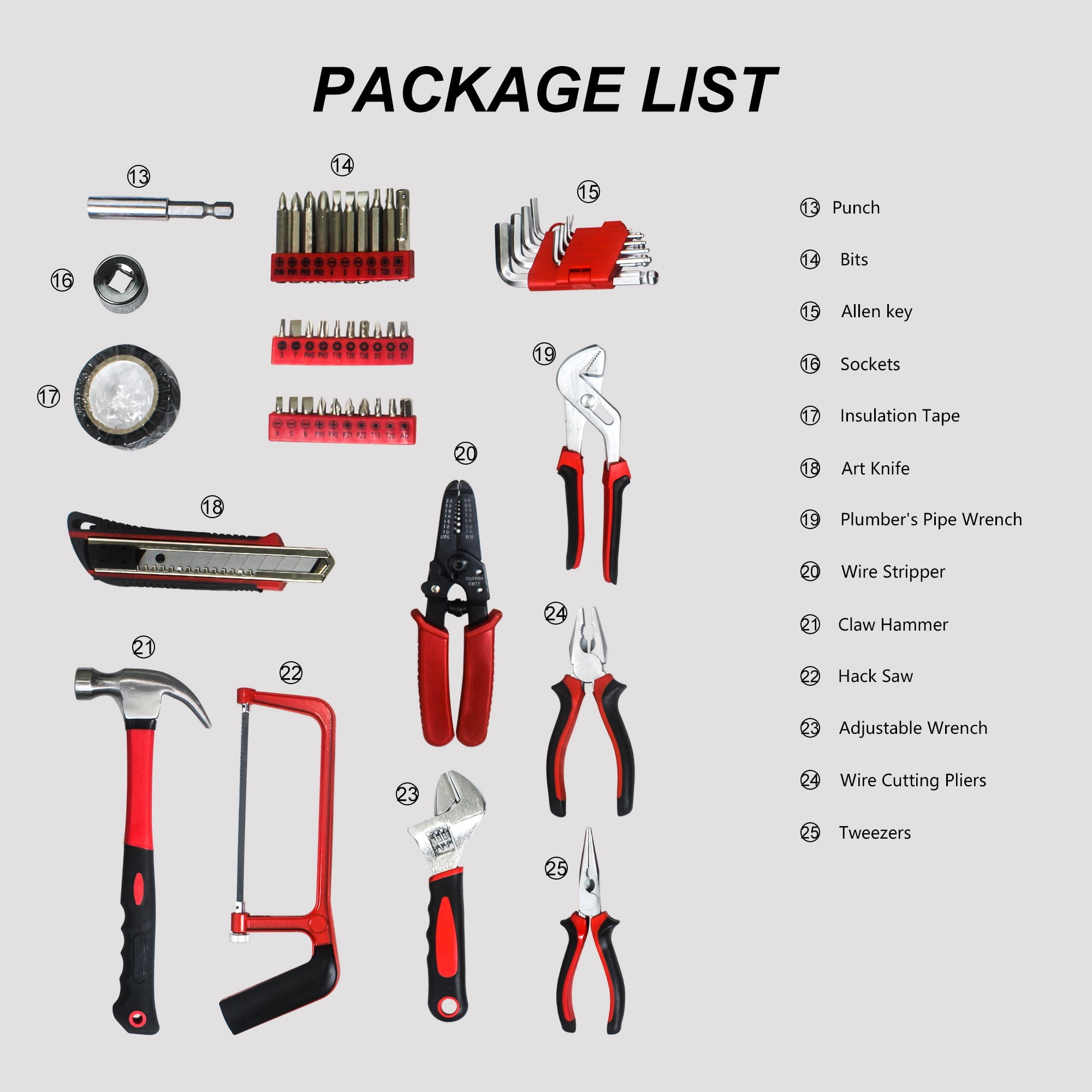 Aukfa 238-Piece Mechanics Tool Set, Socket and Ratchet Wrench, Chrome Finish
