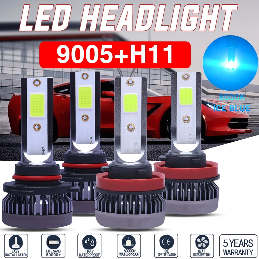 8000K 9006 COB 11000LM LED Headlights Low Beam for GMC Yukon XL 1500 2500 00-06 