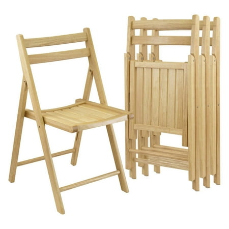 Winsome Wood Robin 4-Pc Folding Chair Set, Natural Finish