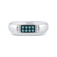 thumbnail image 2 of Diamond Princess 10kt White Gold Mens Round Blue Color Enhanced Diamond Band Ring 1/3 Cttw, 2 of 4