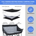 thumbnail image 6 of Slsy Heated Double Camping Chair, 2-Person Heated Folding Chairs for Outdoor Sports w/ 3 Heat Levels & 4 Heating Zones, Patio Lounge Chairs Folding Camping Chair Supports 550 lbs, 6 of 7
