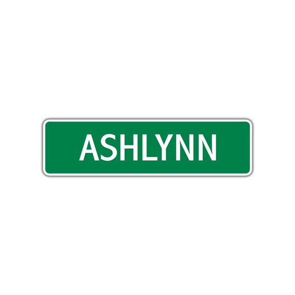 Ashlynn Girls Children Name Letter Printed Label Novelty Wall Plaque Decoration Indoor Outdoor Unique Aluminum Metal Sign 4"x13.5"