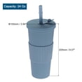 thumbnail image 2 of Reusable Boba Cups with Lid and Straw, 24 Oz Insulated Acrylic Tumbler Cups (Haze Blue), 2 of 6