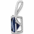 thumbnail image 2 of Sterling Silver Rhodium-Plated Blue Shaped Stone & Cz Chain Slide (21.75 X 13.38) Made In Thailand -Jewelry By Sweet Pea, 2 of 7
