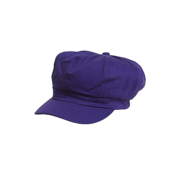 Cotton Elastic Newsboy Cap - Purple