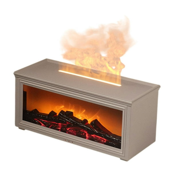 Chimenea realista Difusor de aceites esenciales USB Humidificador Aroma Difusor de escasez de agua Protección con control remoto