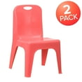 thumbnail image 3 of Flash Furniture Whitney 2 Pack Red Plastic Stackable School Chair with Carrying Handle and 11" Seat Height, 3 of 13