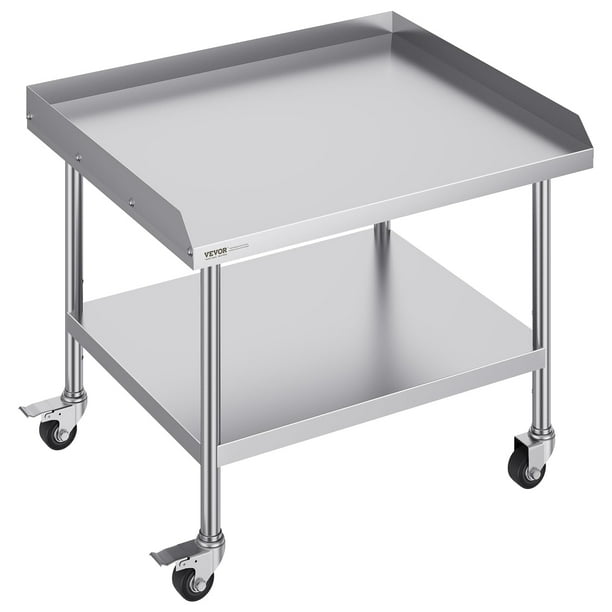 Mesa de trabajo VEVOR de acero inoxidable 30x36x30 cm con ruedas