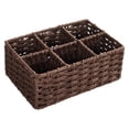 thumbnail image 1 of Miangastore Compartment Woven Basket Desktop Sundries Holder Home Cosmetics Organizer, 1 of 9