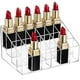 thumbnail image 1 of Organizador de lápiz labial de acrílico transparente con 24 compartimentos, expositor para maquillaje, pinceles y botellas, 15 x 10,5 x 7,5 cm., 1 of 4